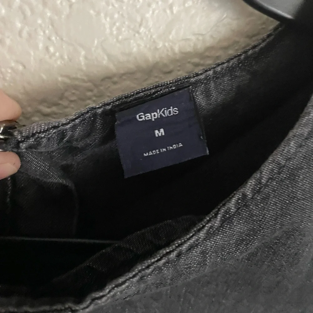 GAP Kids Box Pleat Black Denim Chambray Dress M 8-9